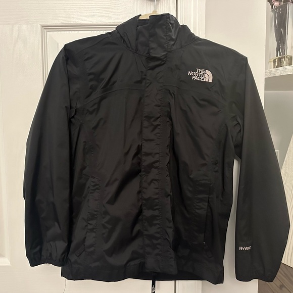 THE NORTHFACE Black Rain Jacket Size Medium 10/12 - Picture 1 of 6